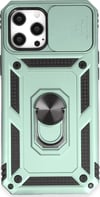 Apple Uyumlu   iPhone 12 Pro Max Kılıf Pars Lens Yüzüklü Silikon - Yeşil Belirtilmemiş