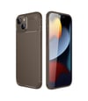 Apple Uyumlu   iPhone 14 Kılıf Auto Focus Karbon Kapak - Kahverengi Belirtilmemiş