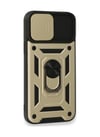 Apple Uyumlu   iPhone 15 Pro Kılıf Pars Lens Yüzüklü Silikon - Gold Belirtilmemiş