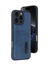 Apple   Uyumlu   iPhone 16 Pro Kılıf Sara Kartvizitli Deri Kılıf - Lacivert Belirtilmemiş