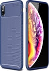 Apple Uyumlu   iPhone Xs Max Kılıf Auto Focus Karbon Kapak - Lacivert Belirtilmemiş