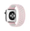 Apple Watch 38mm Uyumlu Ayarlı Delikli Silikon Kordon - Pembe-beyaz Diğer