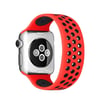 Apple Watch 38mm Uyumlu Ayarlı Delikli Silikon Kordon - Kırmızı-siyah Diğer