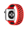 Apple Watch 38mm Uyumlu Ayarlı Delikli Silikon Kordon - Kırmızı-siyah Diğer