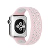 Apple Watch 38mm Uyumlu Ayarlı Delikli Silikon Kordon - Pembe-beyaz Diğer