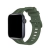 Apple Watch 38mm Uyumlu Kr408 Çizgili Silikon Kordon - Koyu Yeşil Diğer