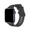 Apple Watch 38mm Uyumlu Kr408 Çizgili Silikon Kordon - Koyu Gri -