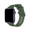 Apple Watch 38mm Uyumlu Kr408 Çizgili Silikon Kordon - Koyu Yeşil Diğer