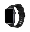 Apple Watch 38mm Uyumlu Kr408 Çizgili Silikon Kordon - Siyah Diğer