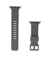 Apple Watch 38mm Uyumlu Kr408 Çizgili Silikon Kordon - Koyu Gri -