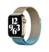 Apple Watch 38mm Uyumlu Metal Mıknatıslı Kordon - Metalik Gold-mavi Diğer