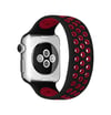 Apple Watch 42mm Uyumlu Ayarlı Delikli Silikon Kordon - Siyah-kırmızı -