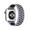 Apple Watch 42mm Uyumlu Ayarlı Delikli Silikon Kordon - Gri-siyah Diğer
