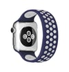 Apple Watch 42mm Uyumlu Ayarlı Delikli Silikon Kordon - Lacivert-beyaz Diğer