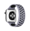 Apple Watch 42mm Uyumlu Ayarlı Delikli Silikon Kordon - Gri-siyah Diğer