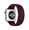 Apple Watch 42mm Uyumlu Ayarlı Delikli Silikon Kordon - Siyah-kırmızı -