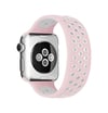 Apple Watch 42mm Uyumlu Ayarlı Delikli Silikon Kordon - Pembe-beyaz Diğer