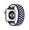 Apple Watch 42mm Uyumlu Ayarlı Delikli Silikon Kordon - Lacivert-beyaz Diğer