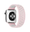 Apple Watch 42mm Uyumlu Ayarlı Delikli Silikon Kordon - Pembe-beyaz Diğer