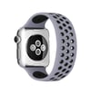 Apple Watch 42mm Uyumlu Ayarlı Delikli Silikon Kordon - Gri-siyah Diğer