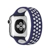 Apple Watch 42mm Uyumlu Ayarlı Delikli Silikon Kordon - Lacivert-beyaz Diğer