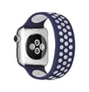 Apple Watch 42mm Uyumlu Ayarlı Delikli Silikon Kordon - Lacivert-beyaz Diğer
