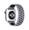 Apple Watch 42mm Uyumlu Ayarlı Delikli Silikon Kordon - Gri-siyah Diğer