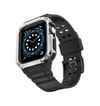 Apple Watch 42mm Uyumlu Kr401 Silikon Kordon - Siyah-gümüş -