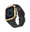 Apple Watch 42mm Uyumlu Kr401 Silikon Kordon - Siyah-gold -