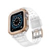 Apple Watch 42mm Uyumlu Kr401 Silikon Kordon - Beyaz-rose -