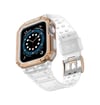 Apple Watch 42mm Uyumlu Kr401 Silikon Kordon - Beyaz-rose -