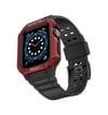 Apple Watch 42mm Uyumlu Kr401 Silikon Kordon - Siyah-kırmızı -