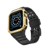 Apple Watch 42mm Uyumlu Kr401 Silikon Kordon - Siyah-gold -