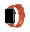 Apple Watch 42mm Uyumlu Kr408 Çizgili Silikon Kordon - Turuncu Diğer