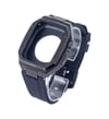Apple Watch 44mm Uyumlu Kr402 Metal Kasa Silikon Kordon - Siyah Diğer