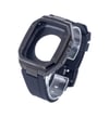 Apple Watch 44mm Uyumlu Kr402 Metal Kasa Silikon Kordon - Siyah Diğer