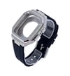 Apple Watch 44mm Uyumlu Kr402 Metal Kasa Silikon Kordon - Gümüş Diğer