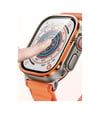 Apple Watch Ultra 49mm Uyumlu Alüminyum Kasa Cam Ekran Koruyucu - Turuncu Diğer