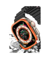 Apple Watch Ultra 49mm Uyumlu Alüminyum Kasa Cam Ekran Koruyucu - Turuncu Diğer