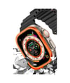 Apple Watch Ultra 49mm Uyumlu Alüminyum Kasa Cam Ekran Koruyucu - Turuncu Diğer