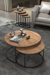 C Zigon Orta Sehpa Seti Ceviz 5'li Çok Renkli