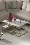 Delux Orta Sehpa Gold Beyaz 90x60 Cm Çok Renkli