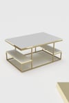 Delux Orta Sehpa Gold Beyaz 90x60 Cm Çok Renkli