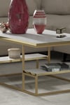 Delux Orta Sehpa Gold Beyaz 90x60 Cm Çok Renkli