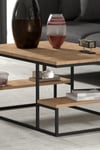 Deluxe Raflı Orta Sehpa Çam 90x60 Çok Renkli