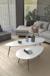 Elips Orta Sehpa Seti Suntalam Beyaz 116x46 Çok Renkli