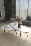 Elips Orta Sehpa Seti Suntalam Beyaz 116x46 Çok Renkli