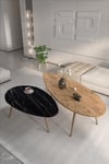 Elips Orta Sehpa Seti Suntalam Ceviz Siyah 116x46 Çok Renkli