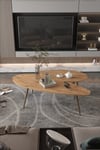 Elips Orta Sehpa Seti Suntalam Kahverengi 116x46 Çok Renkli