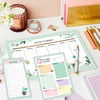 Haftalık, Günlük Planlayıcı Set - 50 Sayfa Tarihsiz Masaüstü Planner - Gençler, Kızlar, Yetişkinler İçin To Do List - 3 Parça - Green Serisi Çok Renkli